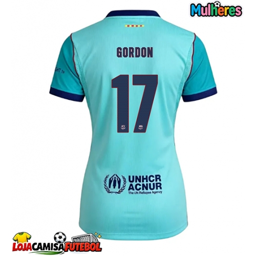 Camisa de Futebol Barcelona Anthony Gordon #17 Equipamento Alternativo Mulheres 2026-27 Manga Curta